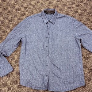 Michael Strahan Collection Blue Button-Up Sweater‎ Shirt/ Cotton XL